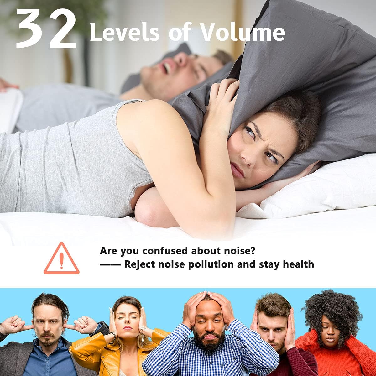 Sound White Noise Machine with 25 Soothing Sounds and Night Lights with Memory Function 32 Levels of Volume and 5 Sleep Timer Powered by AC or USB for Sleeping Relaxation (Wood) - view 5