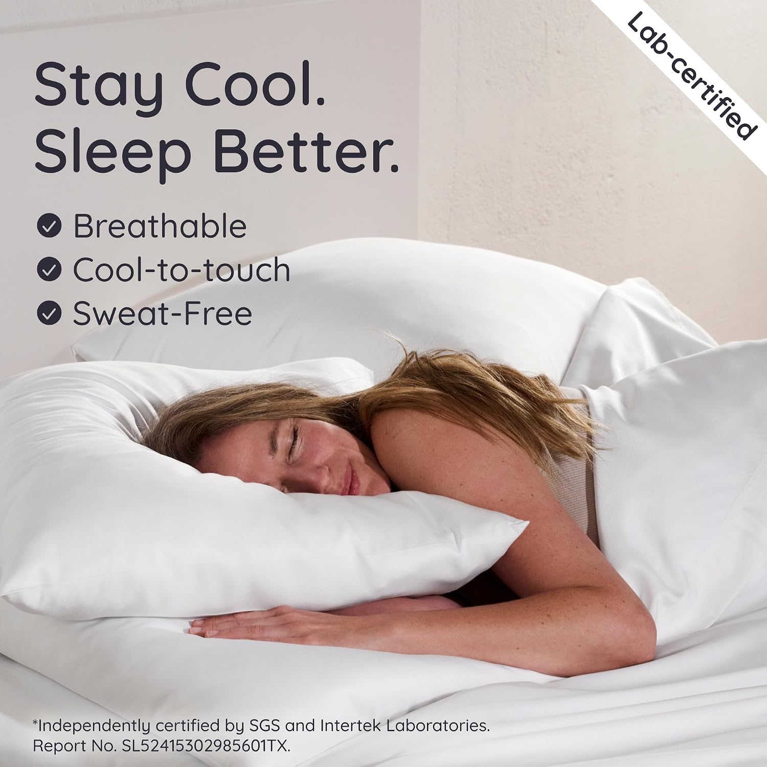 100% viscose derived from bamboo pillow case Queen size – set of 2 Queen cooling pillow cases for hot sleepers with envelope closure, anti acne pillow case, breathable & super soft (White) - view 3