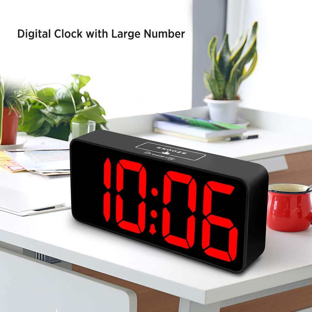 Large digital alarm clock big number for seniors/visually impaired | 9 inches electric clocks for bedroom, jumbo display fully dimmable brightness, USB ports, adjustable alarm volume - view 6