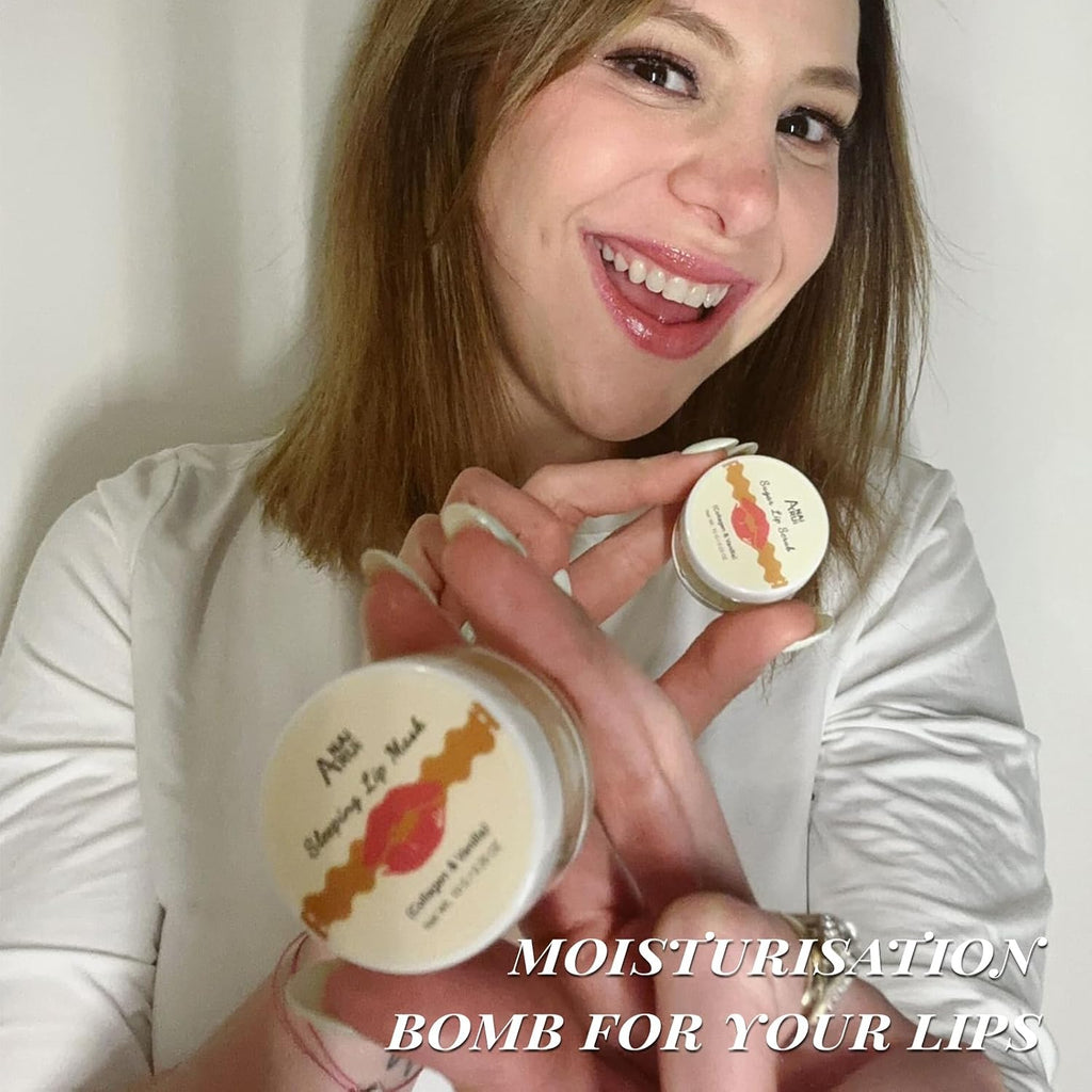 Lip Scrub & Lip Mask Set, Vanilla | Lip Sleeping Mask, Lip Exfoliator Scrub for Exfoliating, Lip Overnight Treatment, Lip Care Gift Kits for Dry, Chapped Lips - view 6