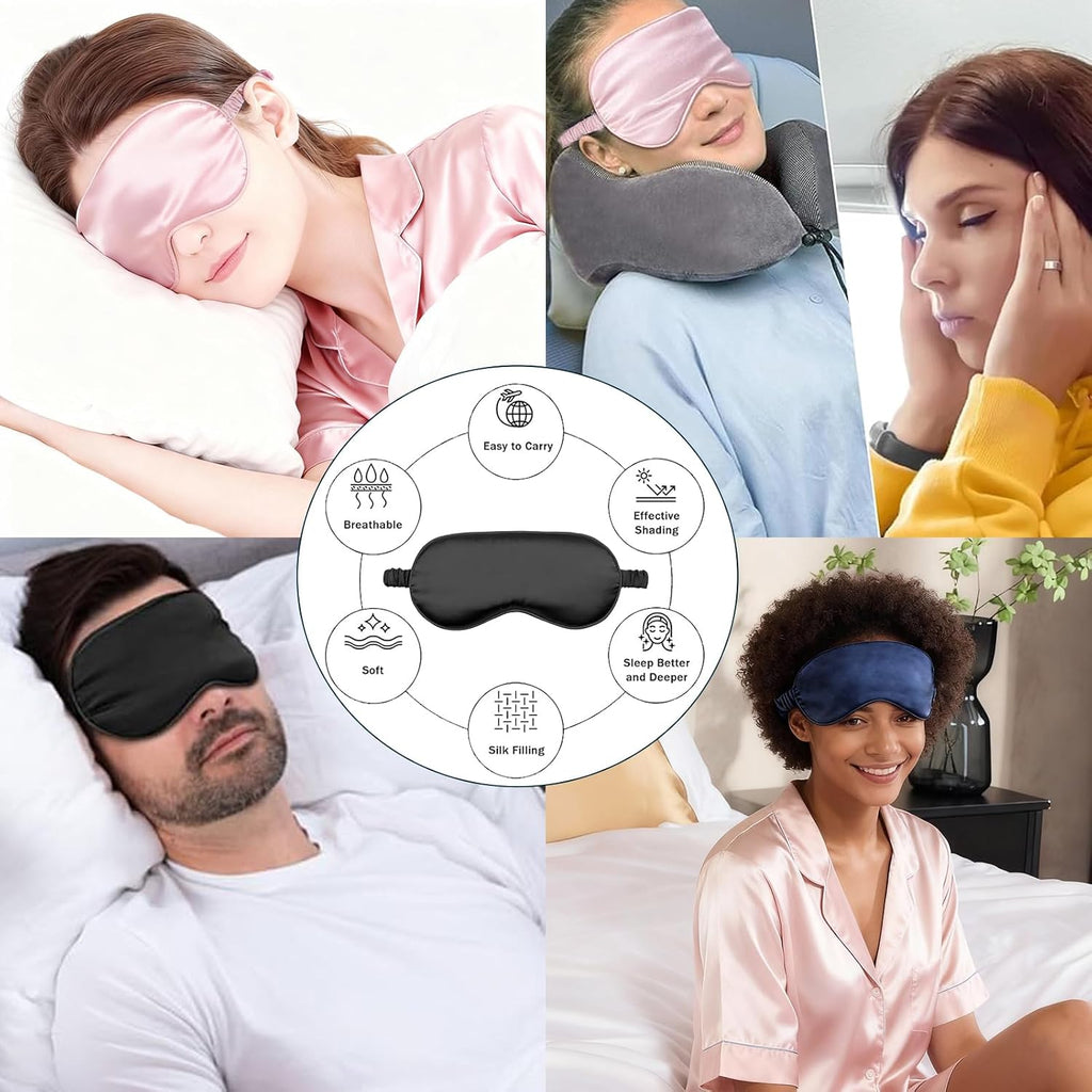 6pack silk sleep mask satin eye masks blackout silky eyeshade cover soft blindfold eyeshades for women sleeping travel gift - view 2