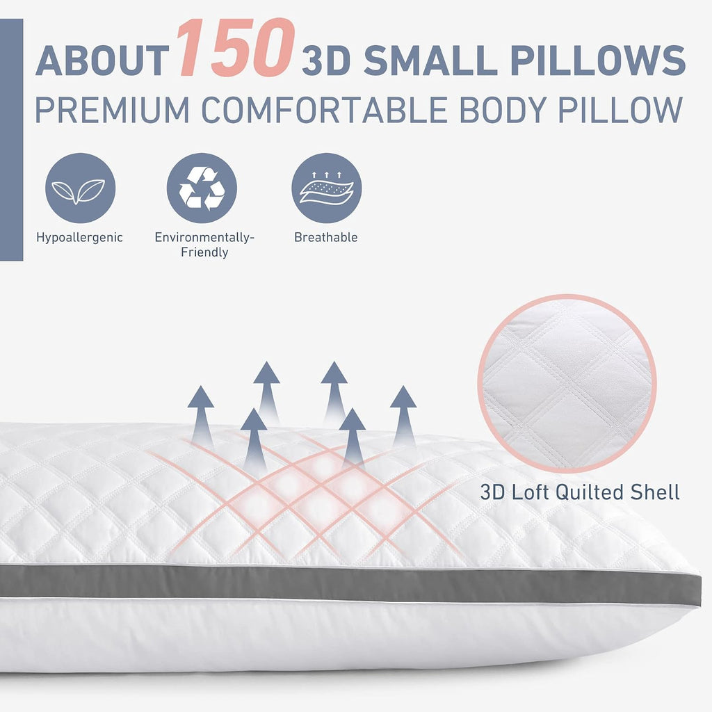 Body Pillow Insert 20 x 54 for Side Sleepers White Support | Soft polyester padding delivers full-body support for side sleepers, maternity rest, reading and daily relaxation. - view 4