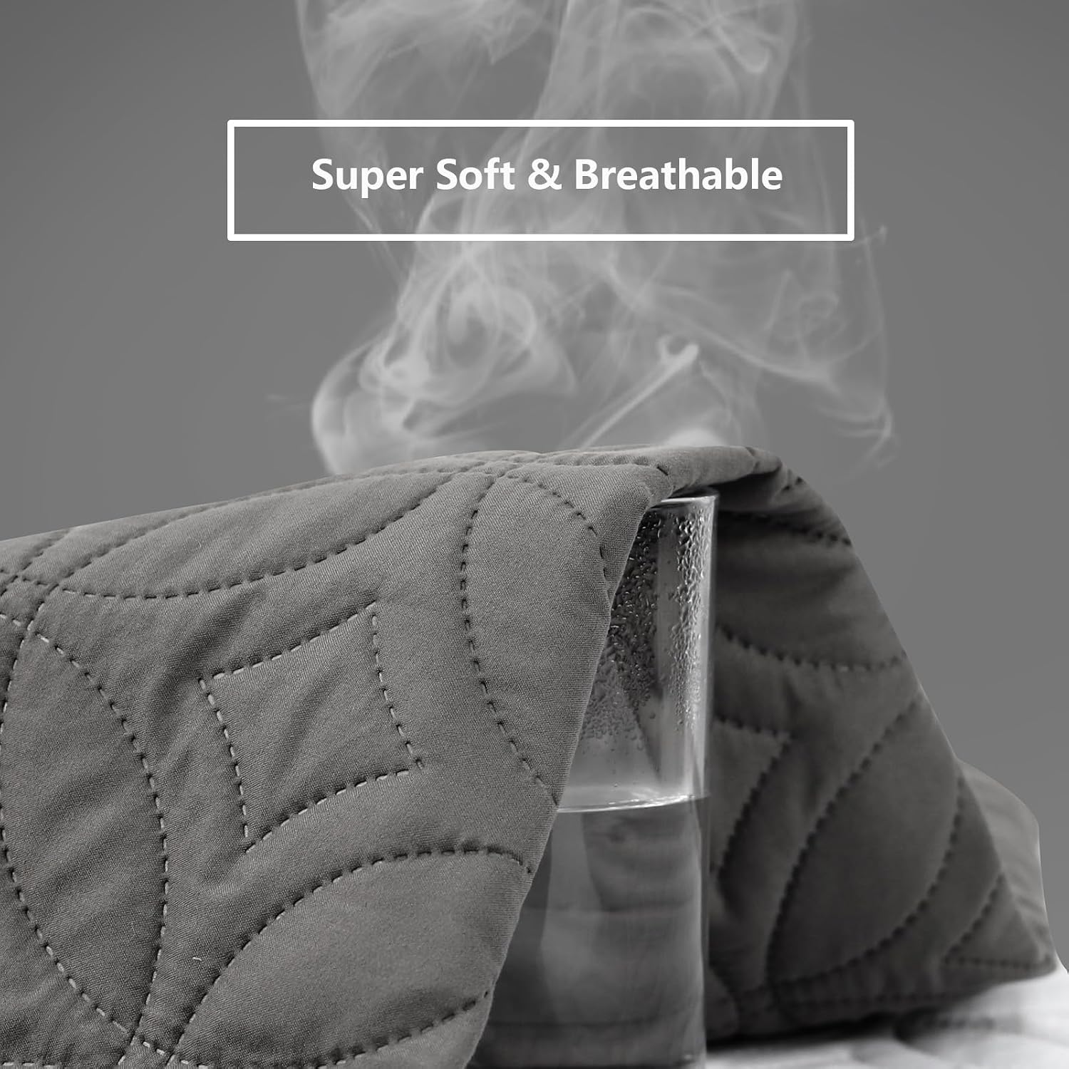 Full Size 54"x75" Waterproof Mattress Protector, Soft Bed Grey Mattress Cover Full, Breathable Mattress Pad Cover with Deep Pocket 6"- 15", Noiseless Washable - view 3