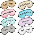 8 Pack Silk Funny Sleep Masks for Women Silky Eye Mask with Adjustable Strap Soft Cute Blackout Blindfold Eye Cover for Women Men Full Night's Sleep, Travel, Nap, Meditation(Elegant Colors)
