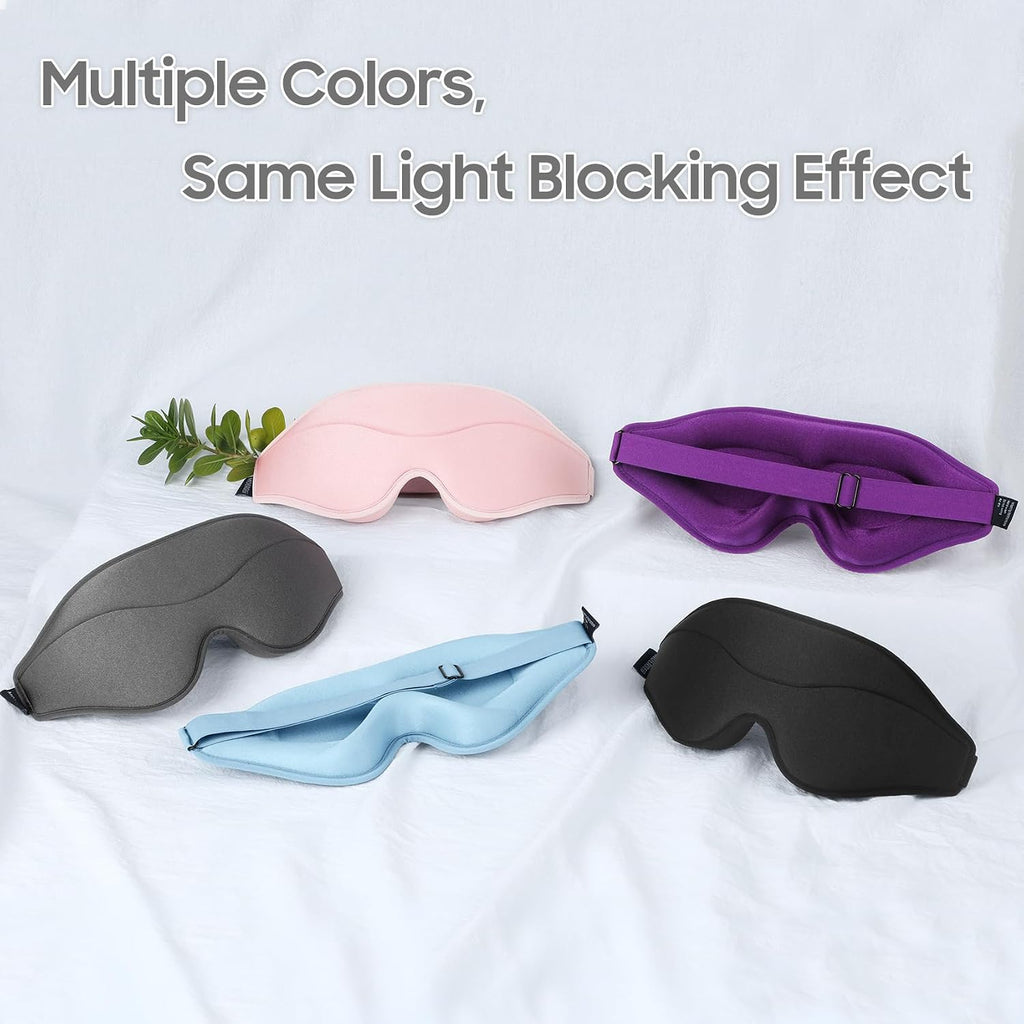 Sleep mask - total blackout 3D sleeping mask, super lightweight & silky soft eye mask for sleeping, fully adjustable fit for home, office, traveling, meditation, yoga, pink - view 7