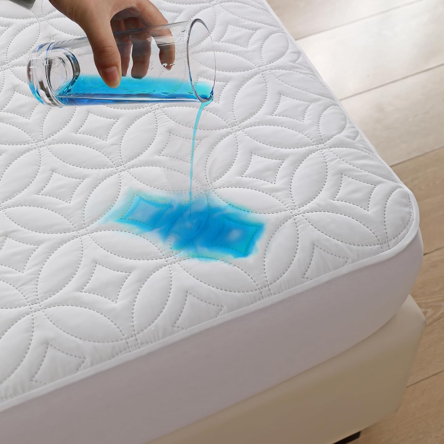 Full Size 54"x75" Waterproof Mattress Protector, Soft Bed Grey Mattress Cover Full, Breathable Mattress Pad Cover with Deep Pocket 6"- 15", Noiseless Washable