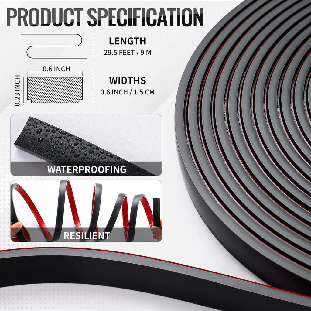 59 Ft Window Grille Inserts Grid Kit, 2 Black, Self-Adhesive Peel | Stick Trim Molding Window Trim Molding Grids, DIY Crown Molding Peel & Stick for Tile Edge Trim, Windows Door Frames - view 2