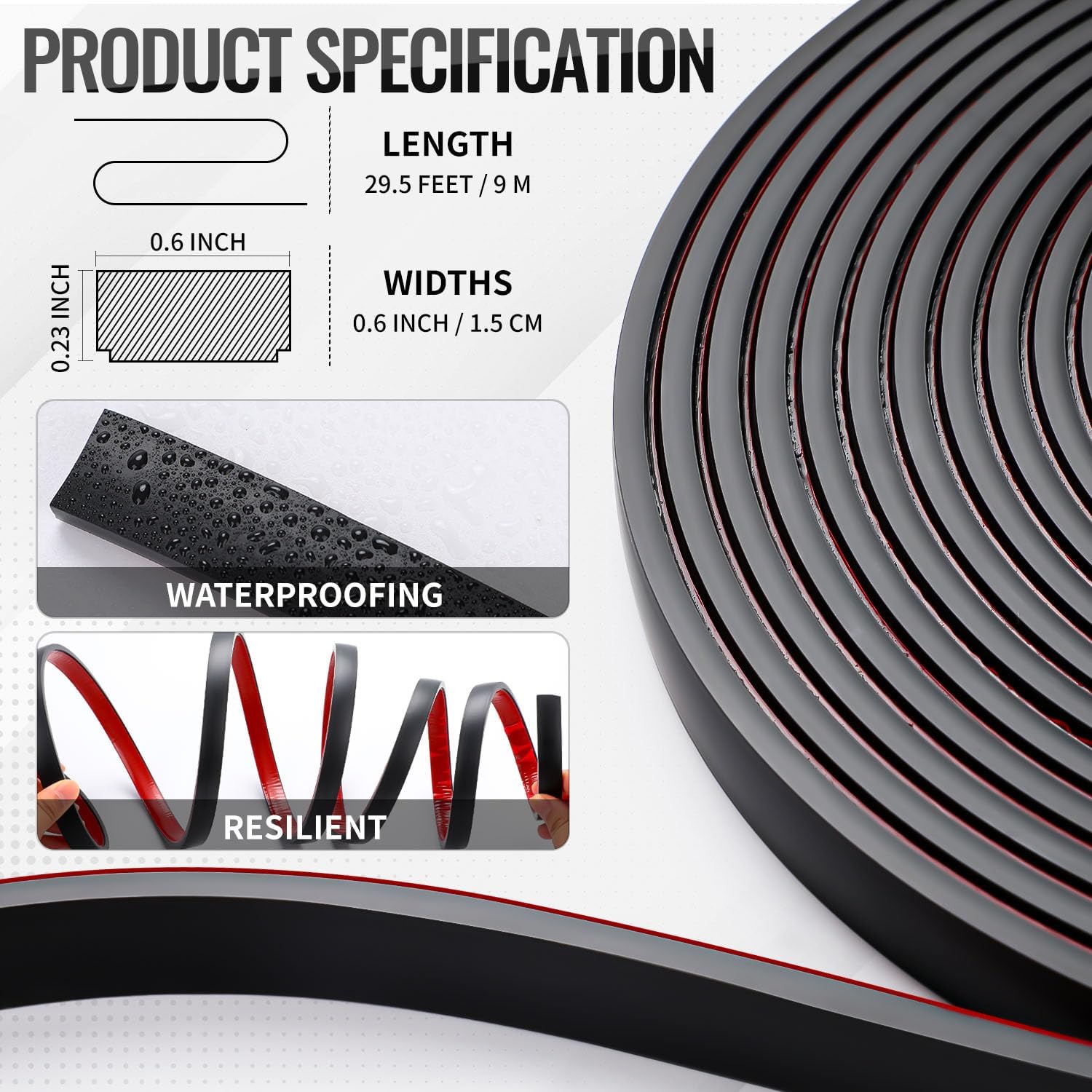 59 Ft Window Grille Inserts Grid Kit, 2 Black, Self-Adhesive Peel | Stick Trim Molding Window Trim Molding Grids, DIY Crown Molding Peel & Stick for Tile Edge Trim, Windows Door Frames - view 2