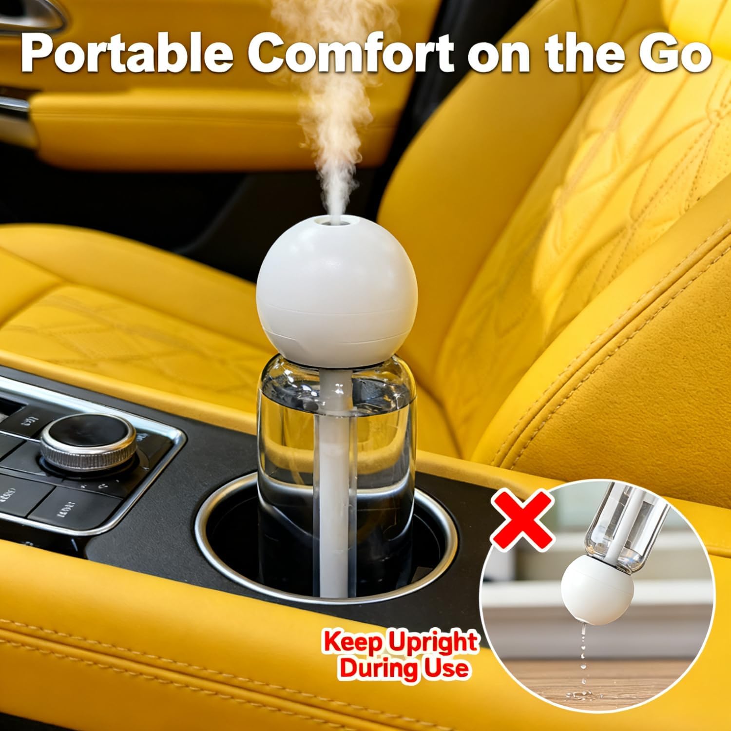 Small Humidifier for Bedroom - Portable Mini Cool Mist Humidifier for Desk, Car & Travel, 220ml Compact Humidifier for Plants Indoor, Quiet Operation, Auto Shut-Off, Adjustable Mist Modes - view 5
