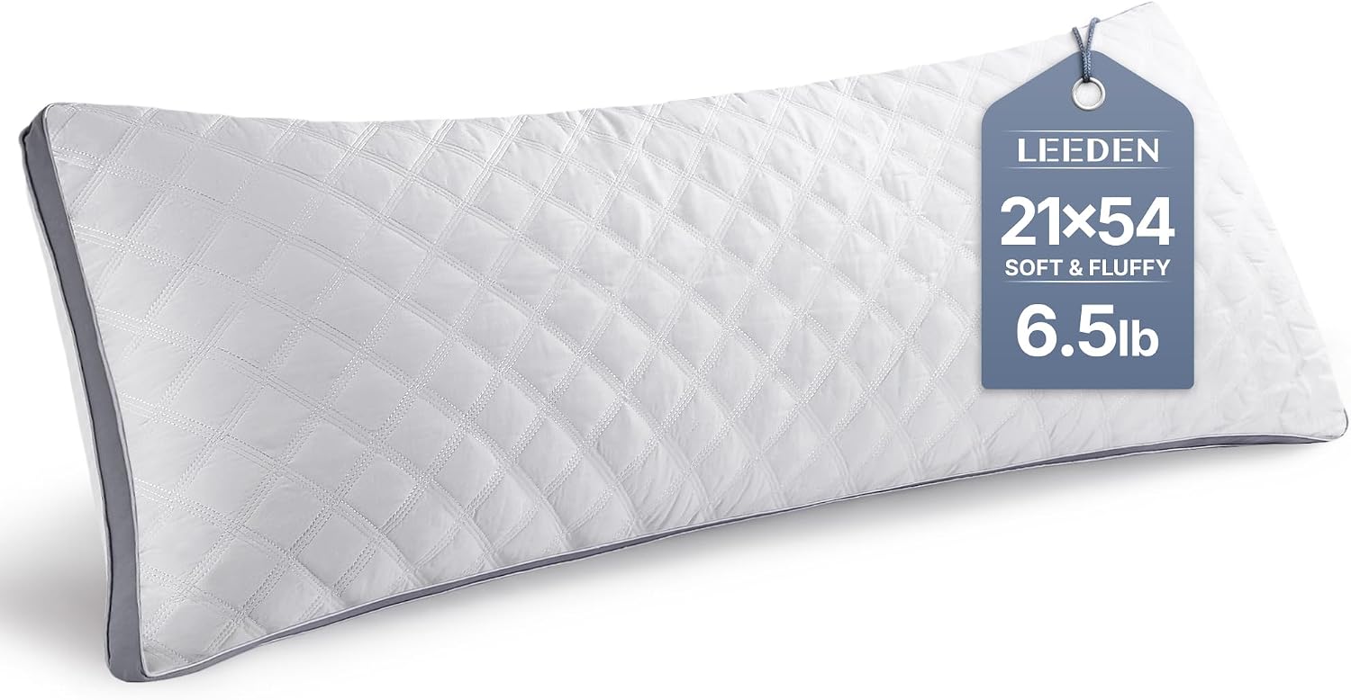 Body Pillow Insert 20 x 54 for Side Sleepers White Support | Soft polyester padding delivers full-body support for side sleepers, maternity rest, reading and daily relaxation.