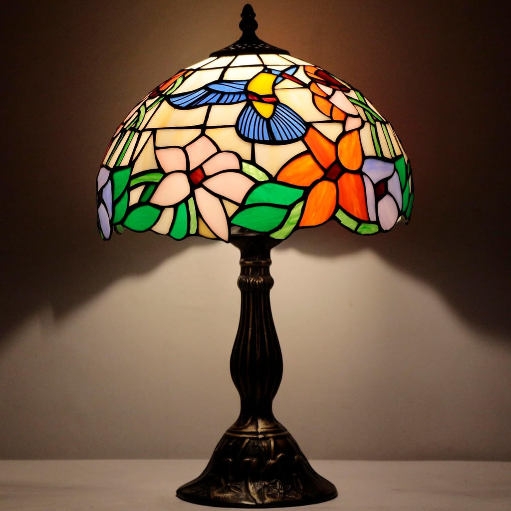 Tiffany Lamp Stained Glass Lamp Hummingbird Bedside Table Lamp | Desk Reading Light 12X12X18 Inches Decor Bedroom Living Room Home Office S101 Series Style - view 6