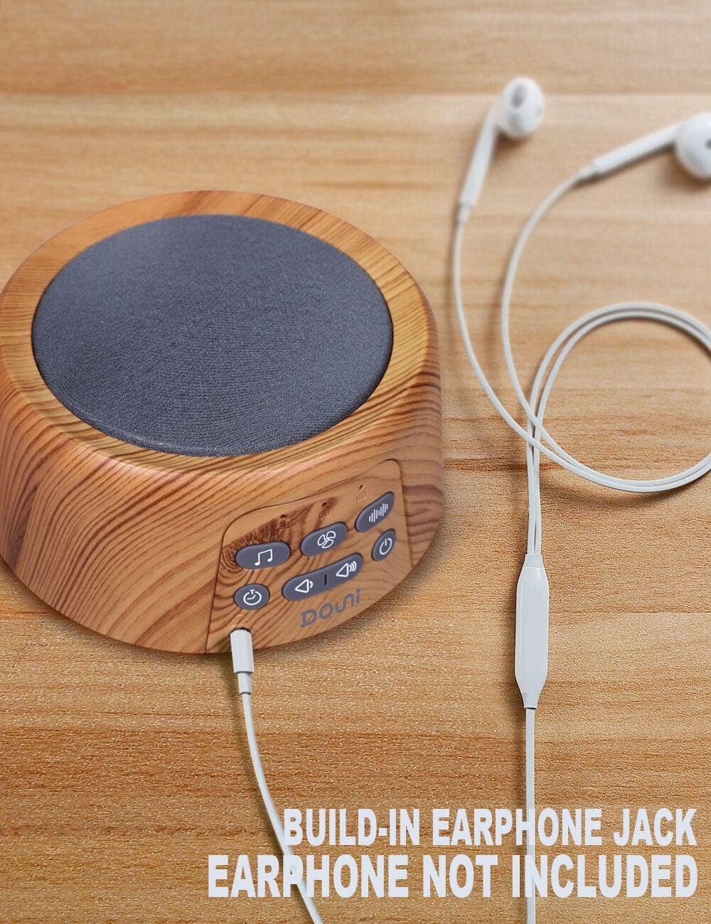 Sleep Sound Machine - White Noise Machine with 27 Soothing Sounds for Sleeping & Relaxation, Timer Settings,Sleep Therapy for Families, Home,Office,Travel.Wood Grain - view 5