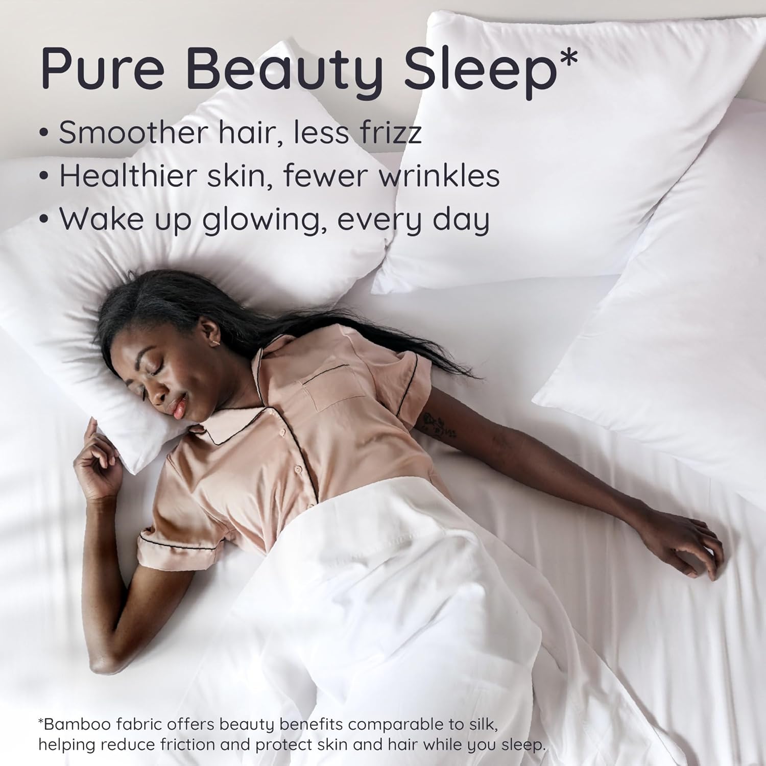 100% viscose derived from bamboo pillow case Queen size – set of 2 Queen cooling pillow cases for hot sleepers with envelope closure, anti acne pillow case, breathable & super soft (White) - view 5