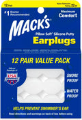 Pillow soft silicone earplugs, 12 pair – moldable silicone putty ear plugs for sleeping, snoring, swimming, travel, concerts and studying | made in USA