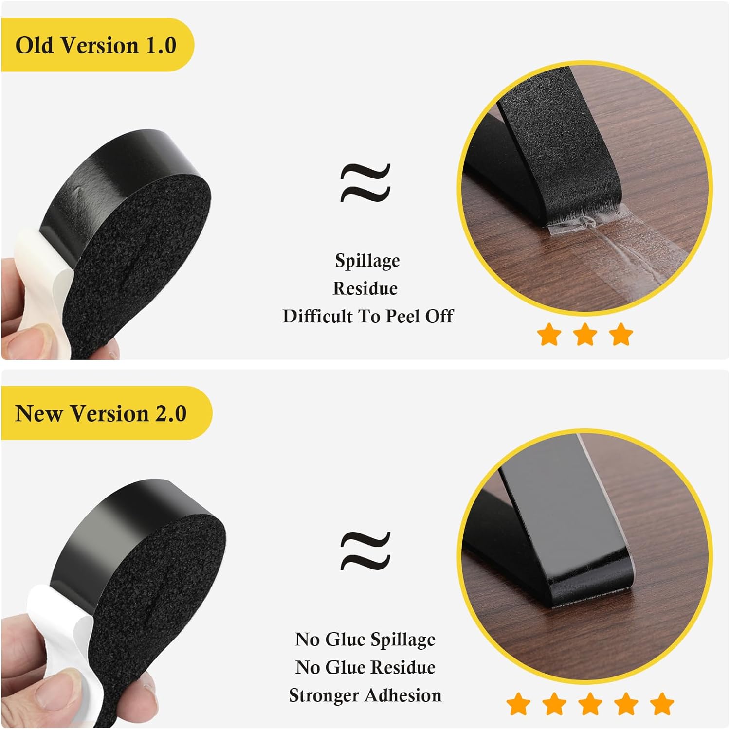 AC Window Seal Foam Tape, 1" x 1" Thick Foam Weather Strip, Black | High Resilience Foam Tape Seals Large Gaps Around Ac Windows and Doors, 6.5ft x 2 Rolls, Strong Adhesive, Install in Minutes - view 6