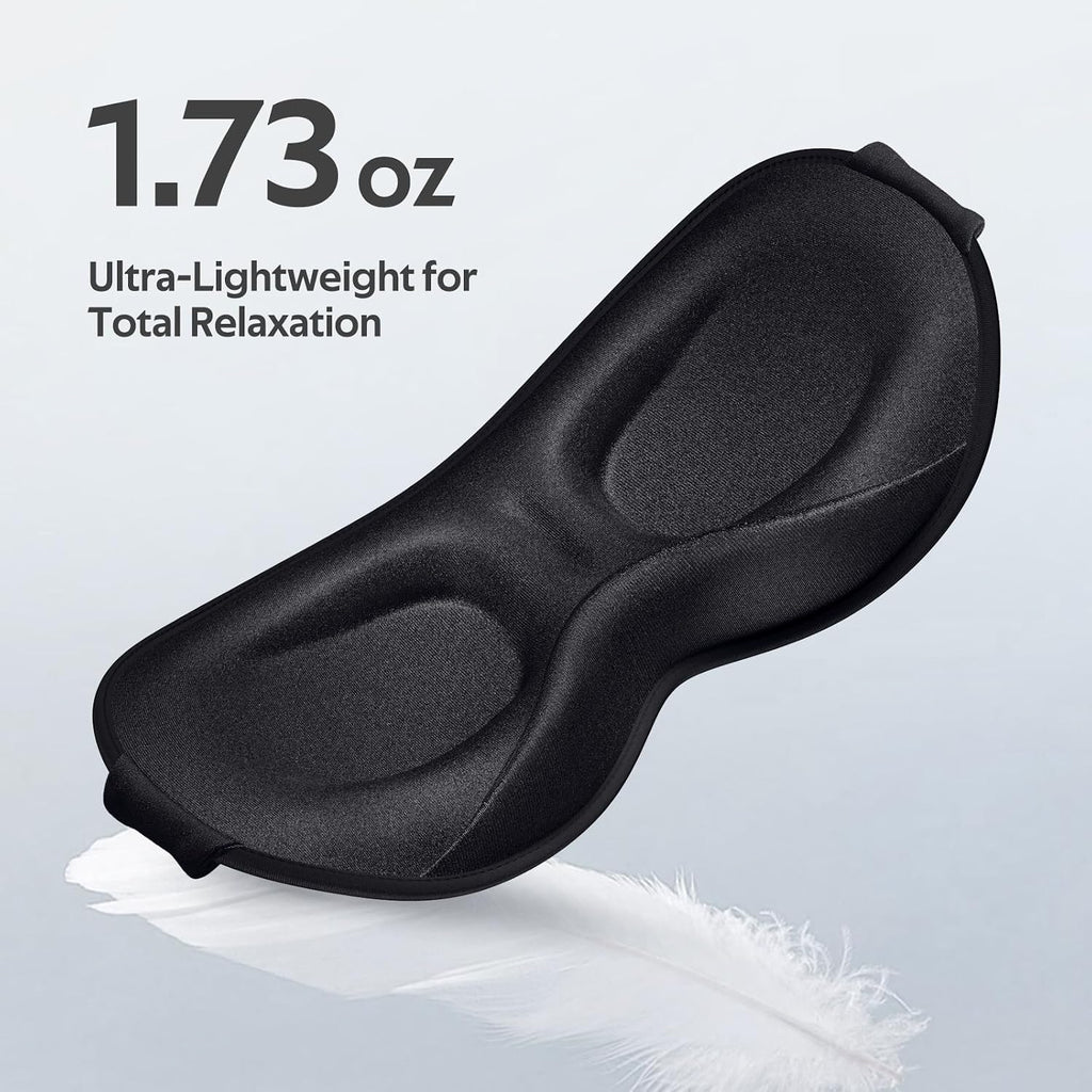 Sleep Mask for Men Women - 100% Blackout Eye Masks for Sleep - 3D Soft Sleeping Mask for Side Sleepers - Zero Pressure Lash Extensions Eye Cover Shade for Airplane Travel Essentials, Black - view 7