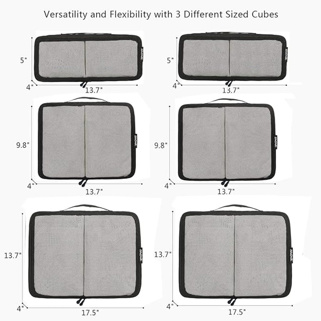 6 set packing cubes, travel luggage packing organizers - view 3