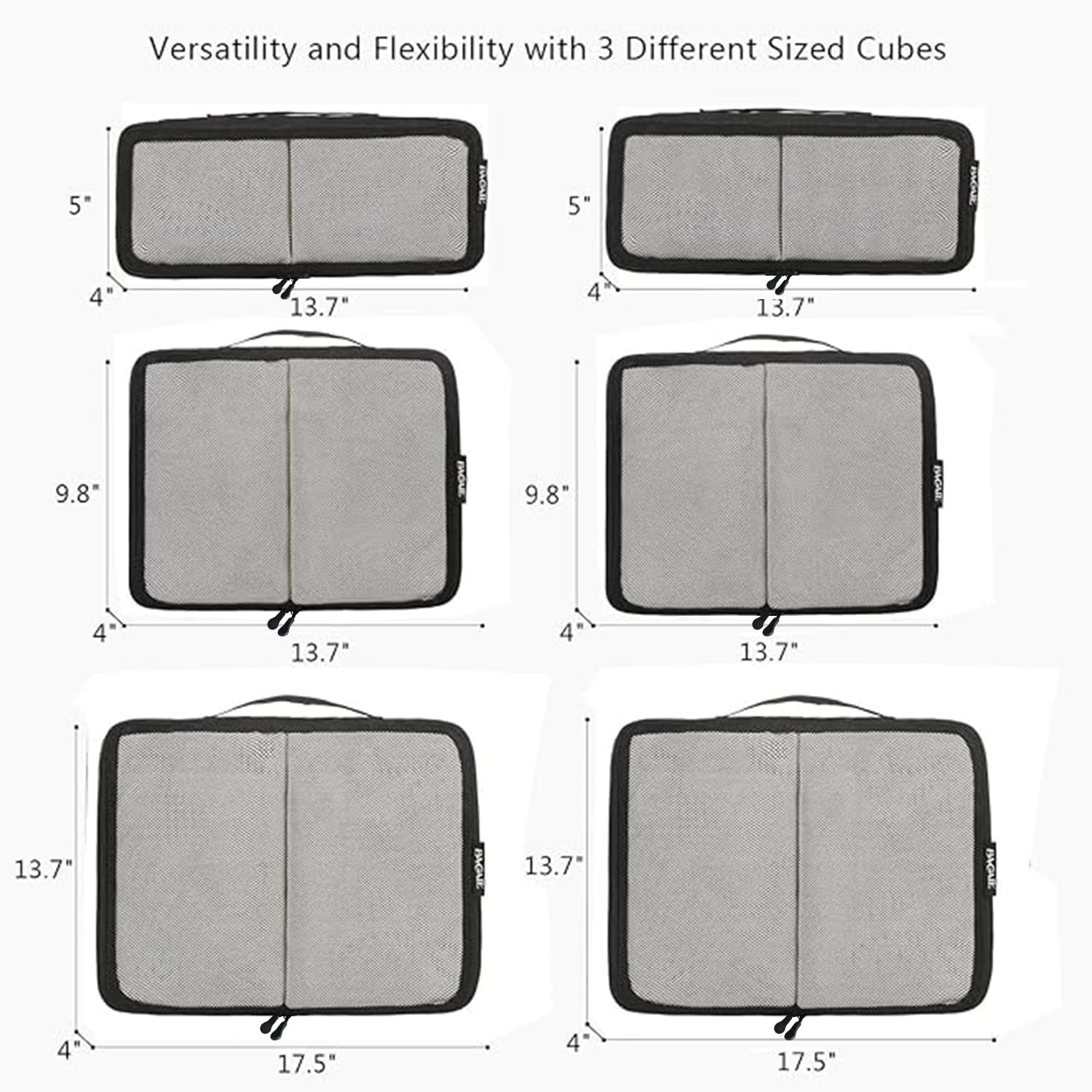 6 set packing cubes, travel luggage packing organizers - view 3