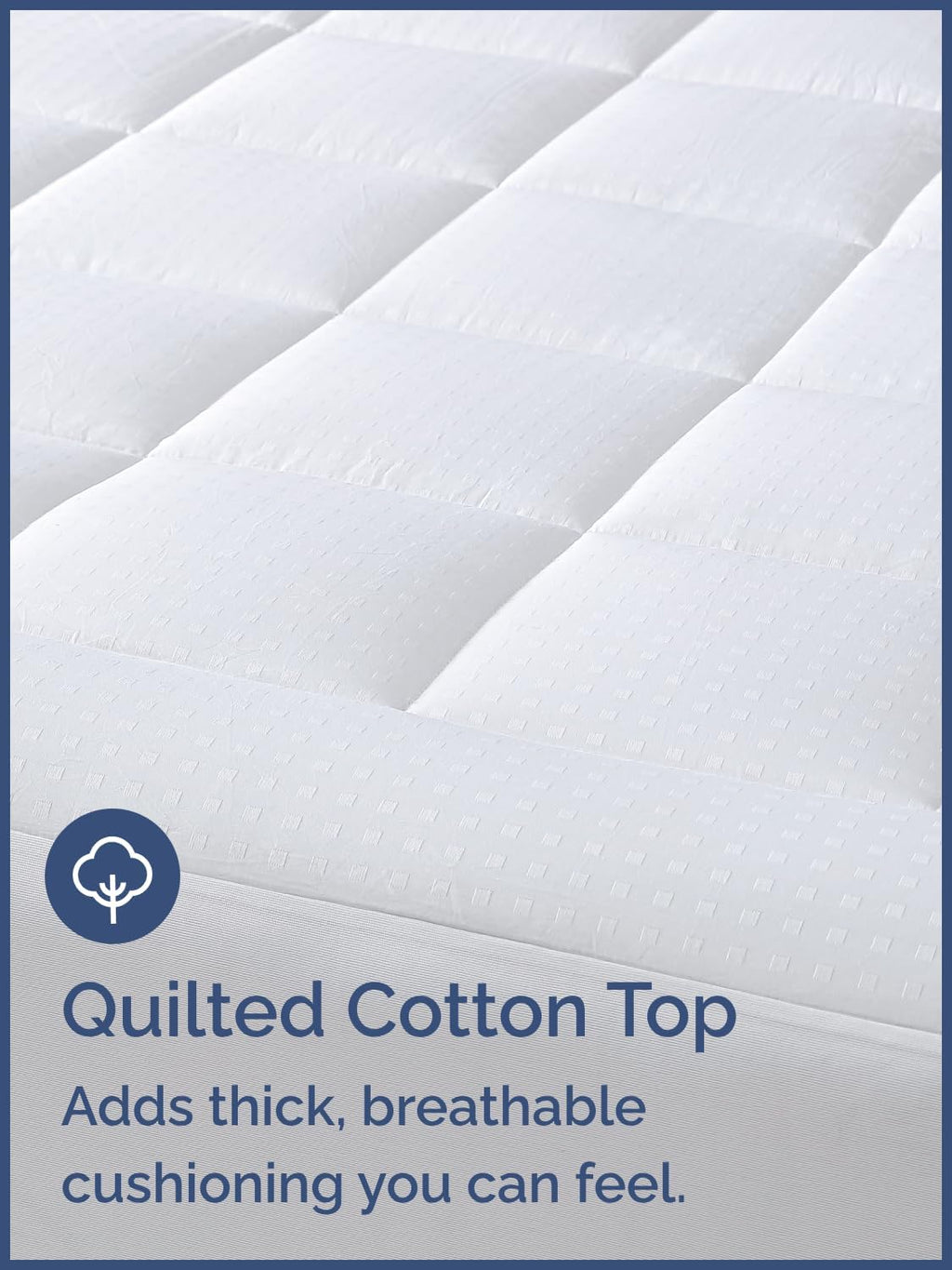 Extra Thick Quilted Fitted Mattress Pad Protector Queen Size - White | Elastic Fitted Mattress Topper & Cover, Breathable, Soft, Thick Plush Pillow-Top with 8-16 Inch Deep Pockets, Washable, Comfy - view 3