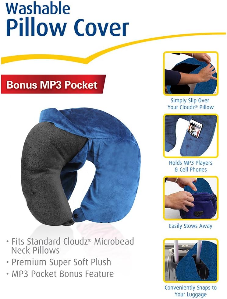 Washable Travel Neck Pillow Cover - Blue - view 5