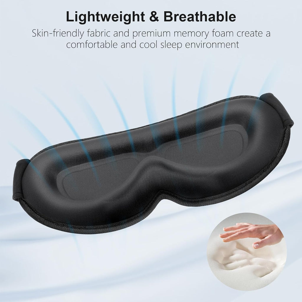 100% Blackout Sleep Eye Mask for Women Men, Zero Pressure Sleep Mask | Ergonomic Design 3D Cutout Eye Movement and Eyelash Friendly Night Blindfold, Ultra Soft Comfortable for Sleeping - view 6