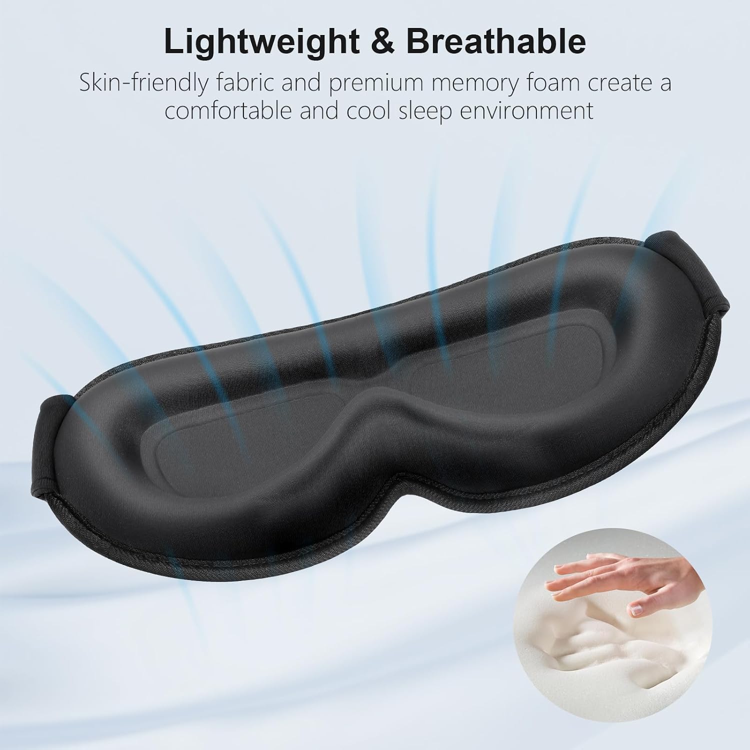 100% Blackout Sleep Eye Mask for Women Men, Zero Pressure Sleep Mask | Ergonomic Design 3D Cutout Eye Movement and Eyelash Friendly Night Blindfold, Ultra Soft Comfortable for Sleeping - view 6