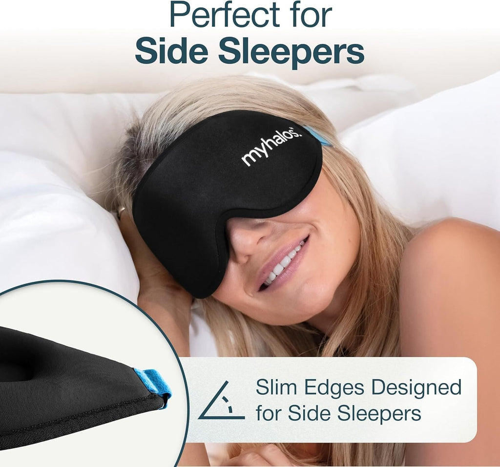Sleep Mask for Men and Women, 3D Blackout Eye Masks for Sleep | Sleeping Mask, Blindfold, Zero Pressure, Breathable, Side Sleepers &Eyelash Friendly, Night & Travel Eye Mask (Black) - view 2