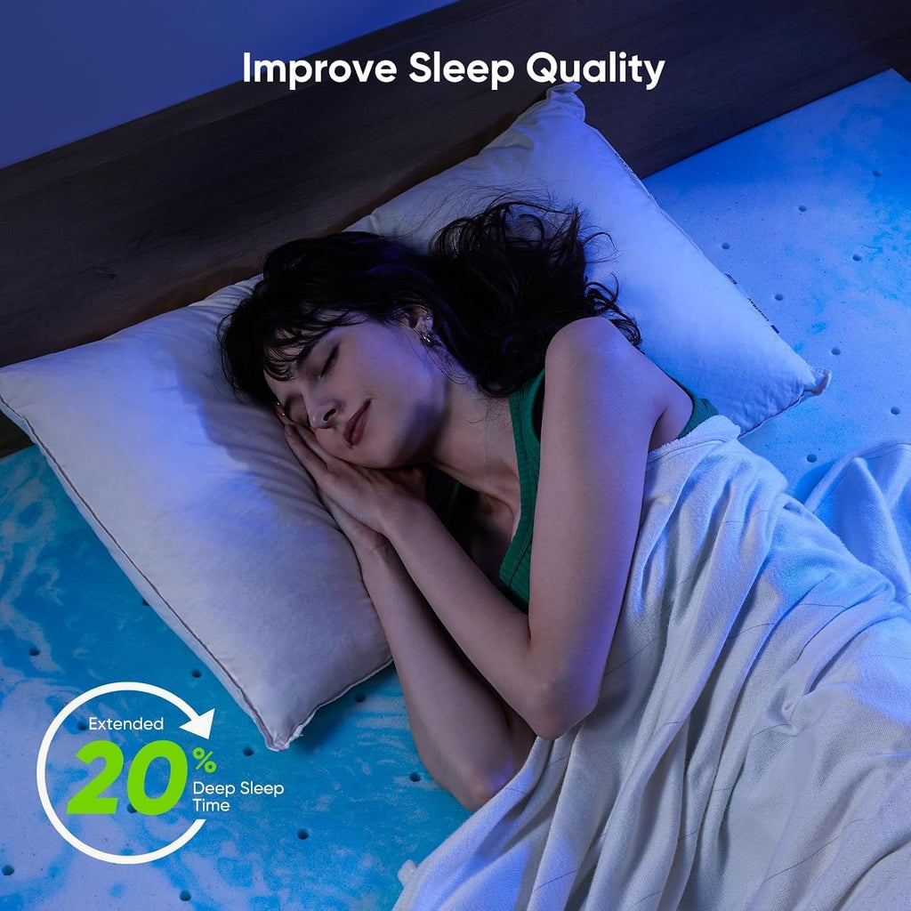 3-inch twin memory foam mattress topper, gel infused cooling, soft for sleeper sofa, RV, camper, CertiPUR-US certified - view 3