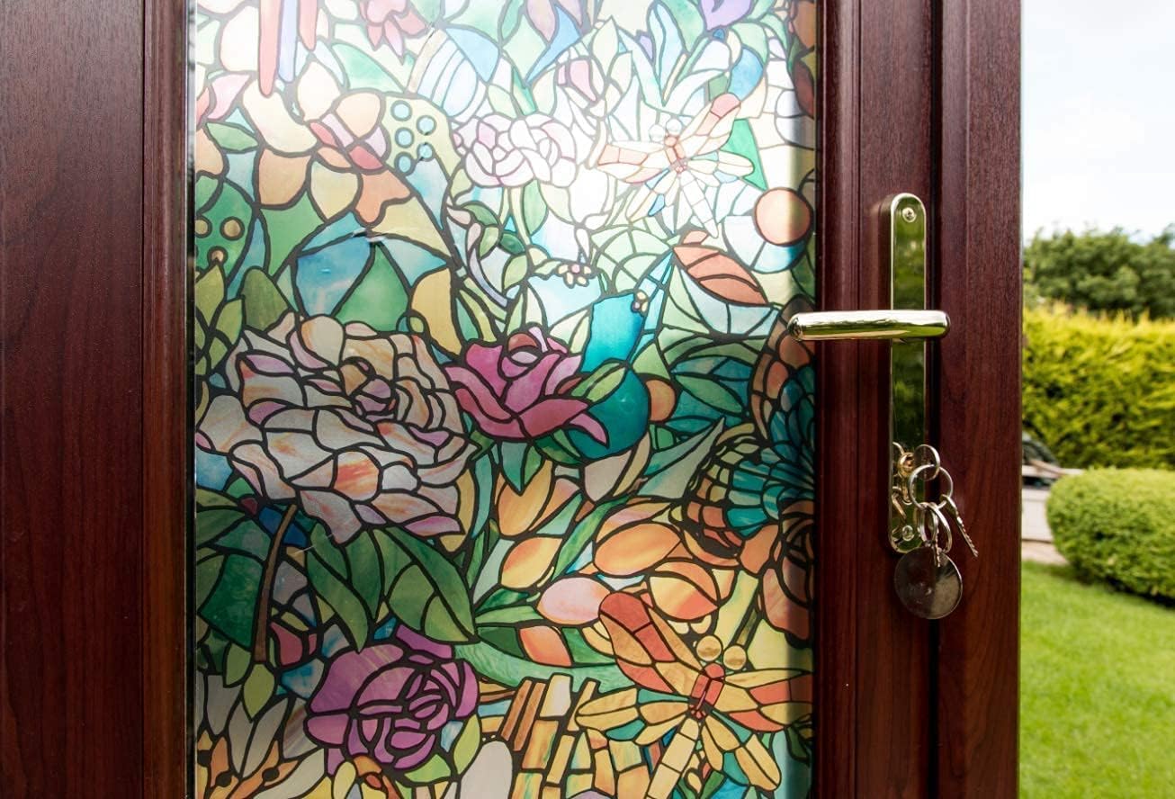346-0647 Self-Adhesive Privacy Glass Window Film, Spring Chapel/Tulia, 17" x 78" Roll - view 6