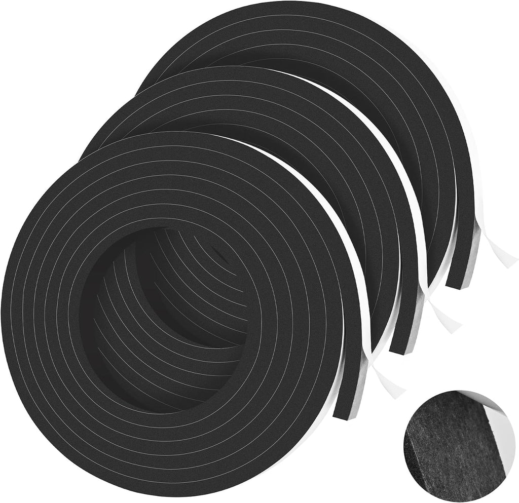 66Ft Foam Tapes Self Adhesive Foam Seal Strips 1/2In x 1/8In x 33.1Ft Each Roll Weatherstrips High Resilience Weather Stripping Door Seals for Door Soundproofing, Window Insulation (2R, White) - view 3