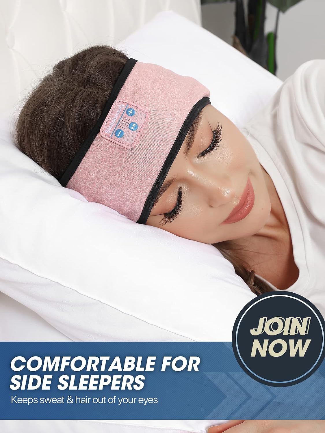 Sleep-Headphones-Wireless-Bluetooth-Headband - Comfy Sleeping Eye Mask Headphones Headset, Sport Headband Earbuds Electronics Tech Gadgets Christmas Birthday Gifts for Women Men Running - view 3