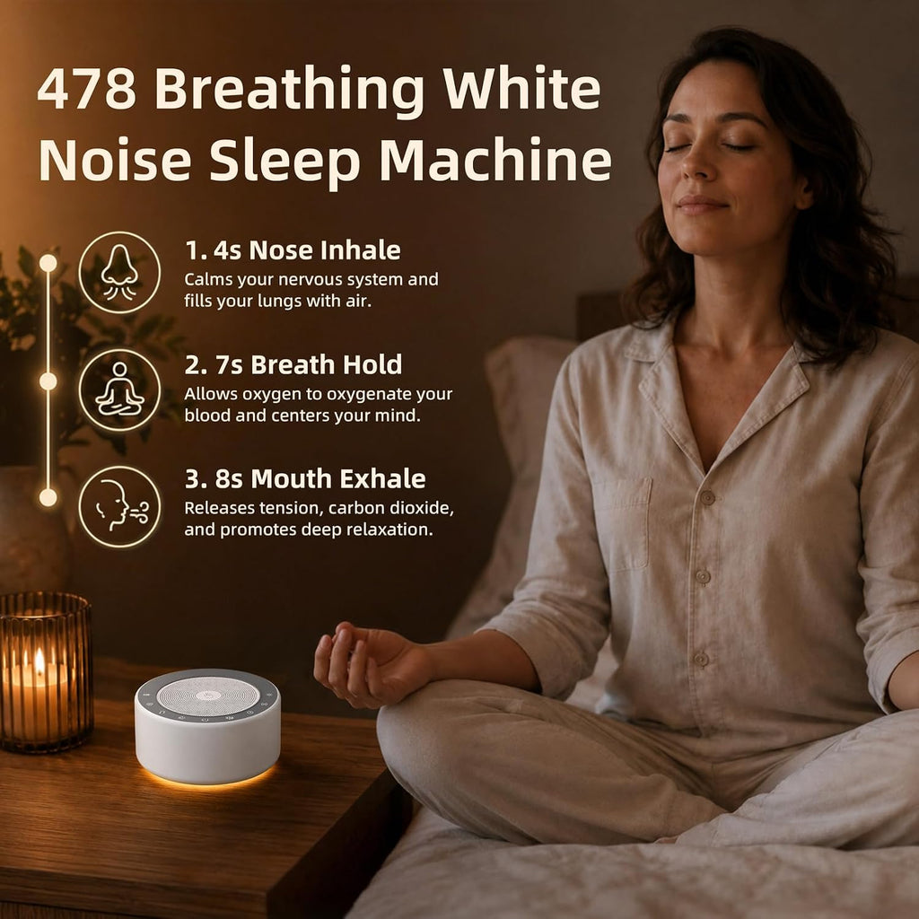 White Noise Machine for Baby & Adults, 30 Soothing Sounds, Sleep Sound Machine with 8 Color Night Light, Memory Function, White Noise for Sleeping, Nursery, Office, Travel & Relaxation - view 6