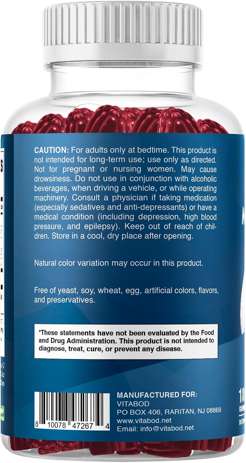 Melatonin 20mg Gummies - 180 Count - Drug Free - Natural Strawberry Flavor - Vegetarian, Non-GMO, Gluten Free (3 Bottles) - view 8