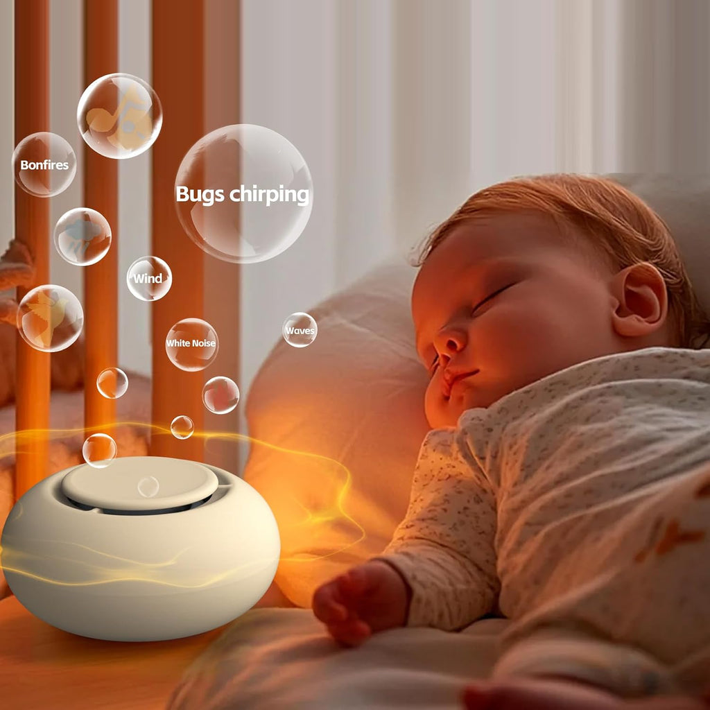 Portable baby sound machine & essentials for babies & kids - white noise machine [timer function] [20 soothing sounds] [15 hours battery life] travel, registry, gifts, clips on baby stroller - view 4