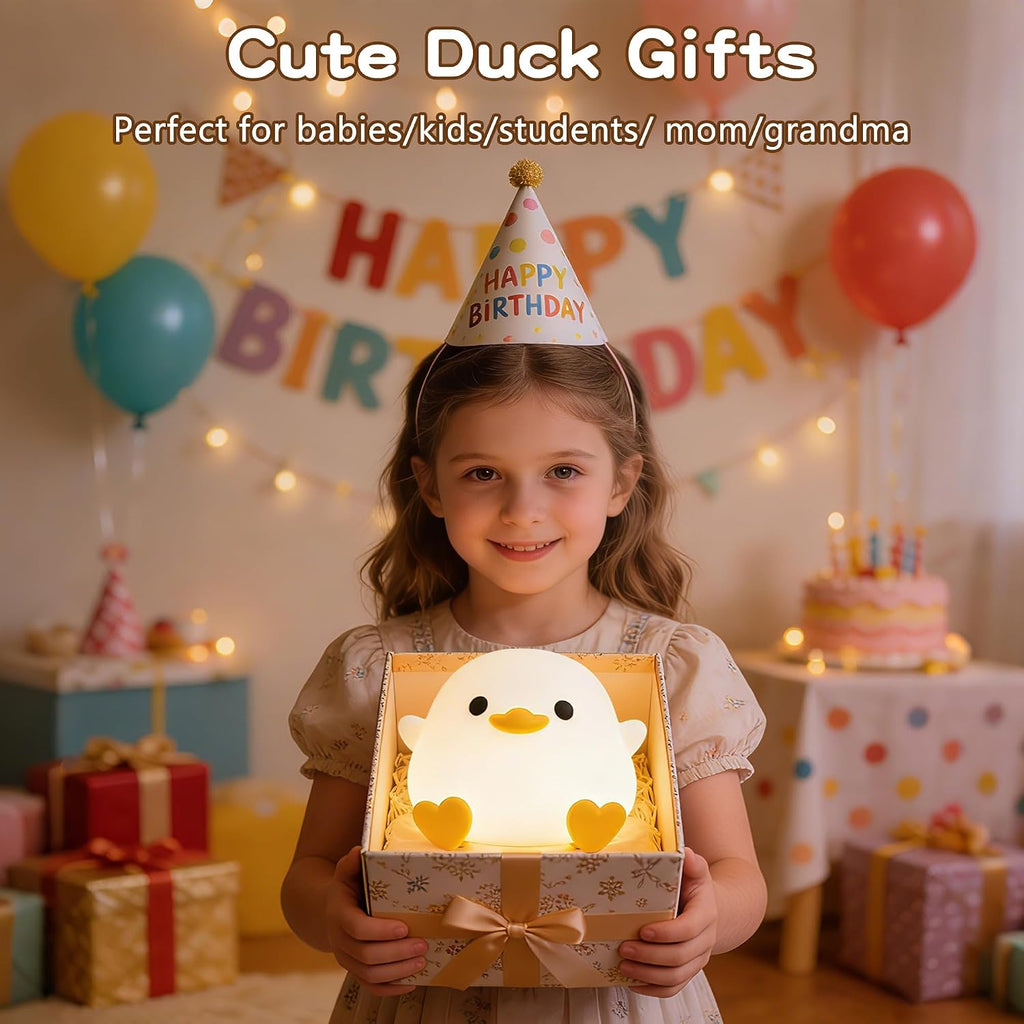 Night light, squishy silicone bedside light for baby nursery | BPA-free silicone, dimmable, 20min timer, rechargeable touch light, cute ducky lamp, boys girls room decor, gift for kids - view 5