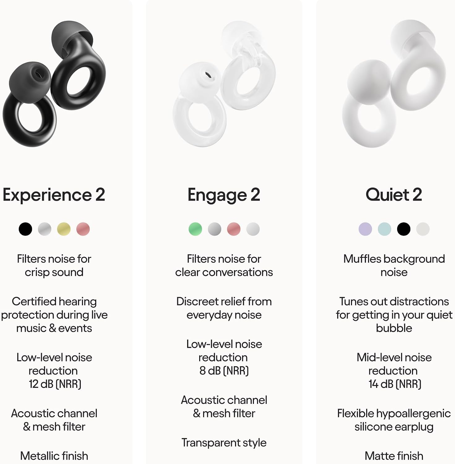Experience ear plugs - stylish certified hearing protection | 17dB SNR noise reduction (high-fidelity). For concerts, festivals, live events, musicians, sports, DJs & nightlife - view 8