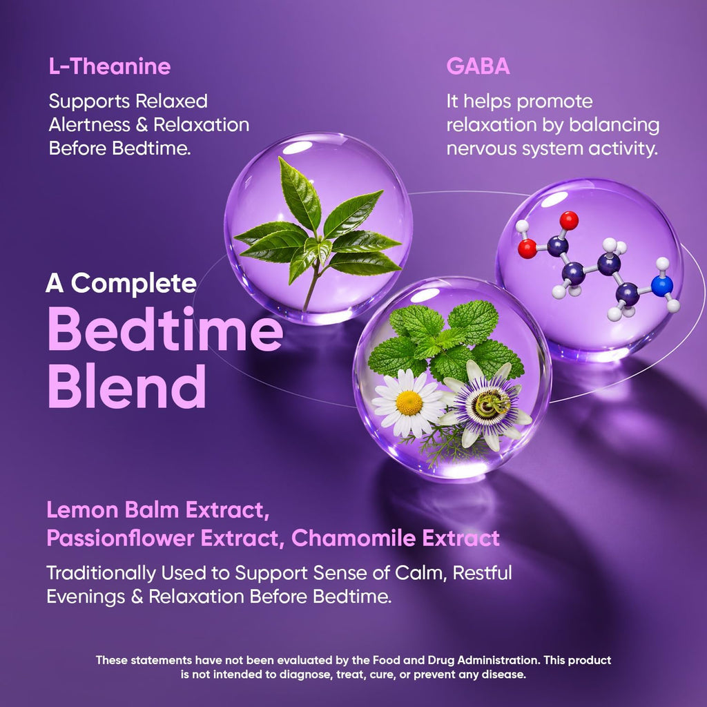 Melatonin Gummies for Calm & Restful Sleep | Melatonin 5mg + L-theanine, GABA, Lemon Balm, Passion Flower & Chamomile Extracts | Sleep aids for Adults, Vegan, Passion Fruit-Flavor, 90 Ct - view 4