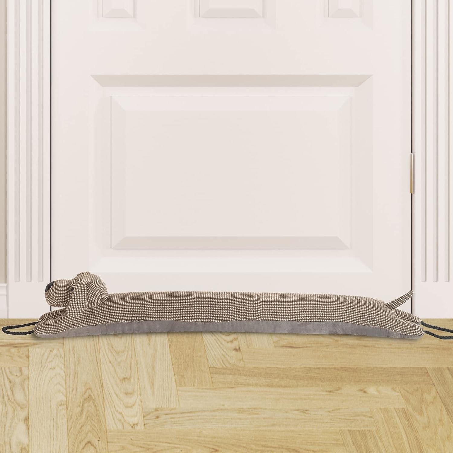 Under door draft stopper decorative wind stopper 36 inch for door & window, weighted animal air draft stopper for bottom of door with hanging loops - brown dog - view 8