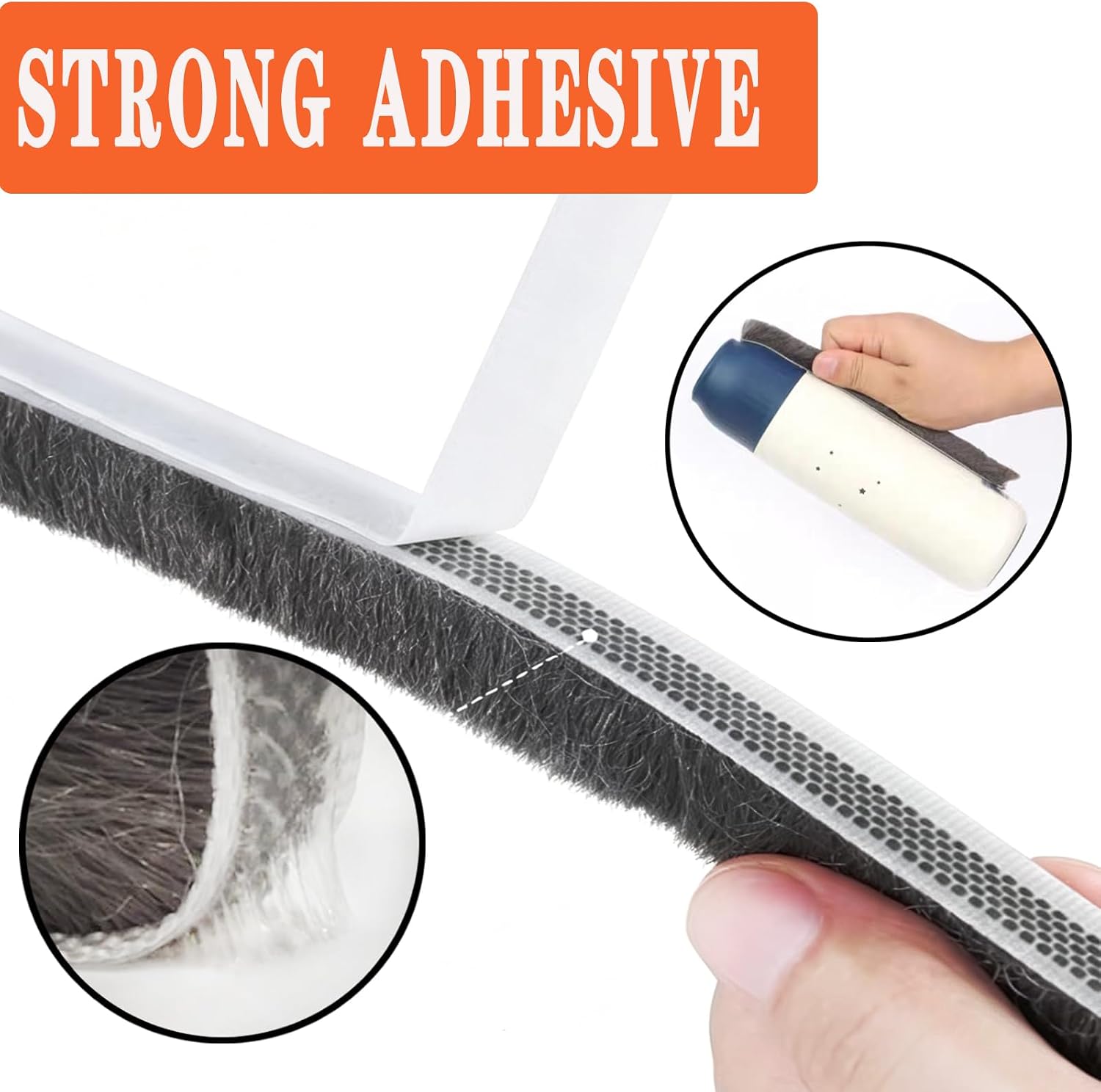 40FT Self-Adhesive Weather Stripping for Doors and Windows, Insulation Soundproofing Door Draft Stopper Gap Filler for Sliding, Front, Exterior, Frames(0.35'' Wide X 0.35'' Thick) - view 3