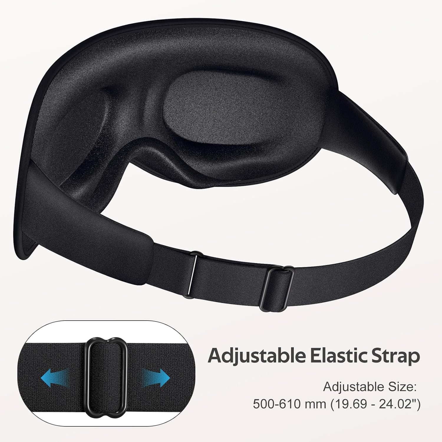 Sleep Mask for Men Women - 100% Blackout Eye Masks for Sleep - 3D Soft Sleeping Mask for Side Sleepers - Zero Pressure Lash Extensions Eye Cover Shade for Airplane Travel Essentials, Black - view 6