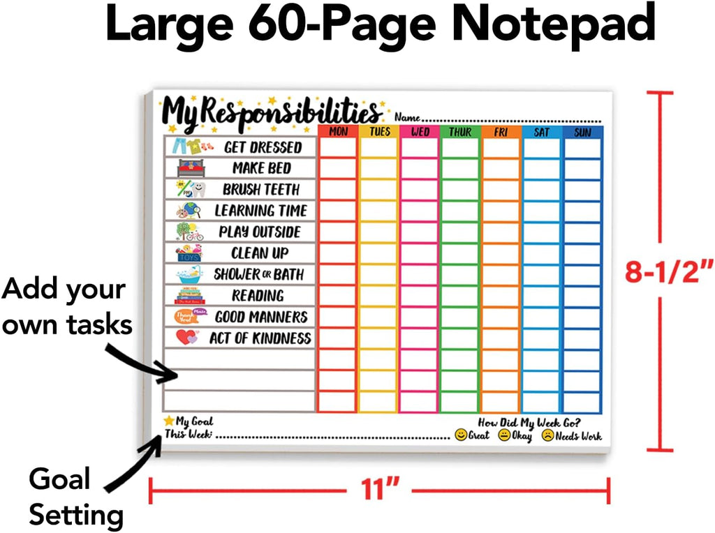 Responsibility Chart for Kids Ages 3, 4, 5, and 6 | My Responsibility Weekly Chore Chart for Kids Daily Checklist and Routine - view 4