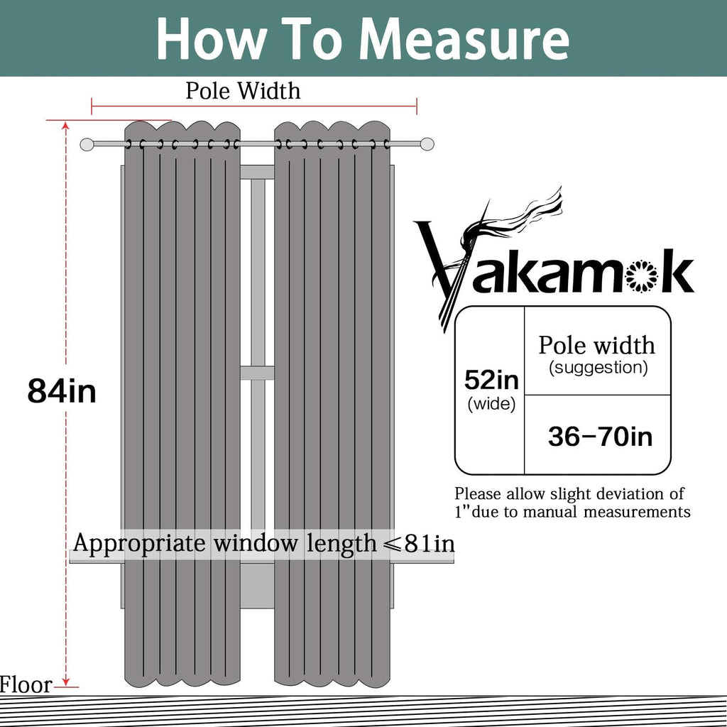 Grey 100% Blackout Curtain Panels 84 inches, 52" Wide, 2 Panels | Blackout Curtain Panels for Bedroom, 2 Thick Layers Grommet Top Thermal Insulated Drapes with Black Liner for Living Room - view 8