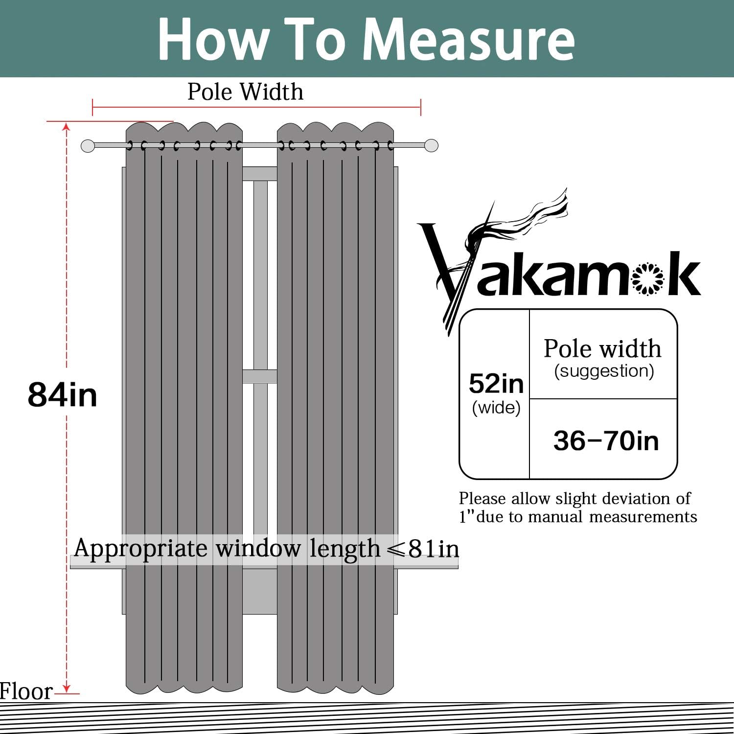 Grey 100% Blackout Curtain Panels 84 inches, 52" Wide, 2 Panels | Blackout Curtain Panels for Bedroom, 2 Thick Layers Grommet Top Thermal Insulated Drapes with Black Liner for Living Room - view 8