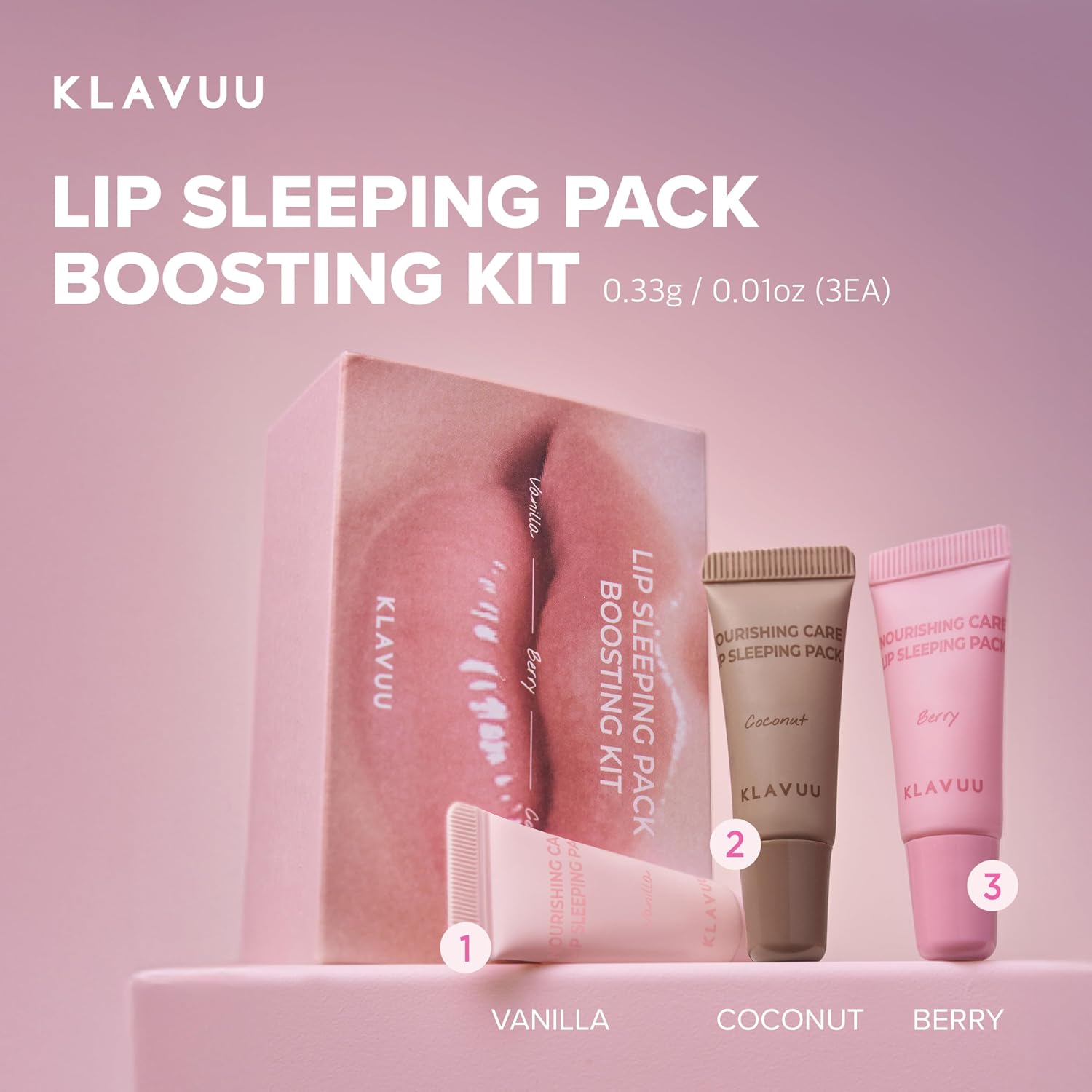 Lip Sleeping Mask Boosting Kit, Deep Hydrating Korean Lip Balm | Overnight treatment for very dry, chapped lips, lip lightening and plumping, instant hydration, gentle exfoliating - view 2