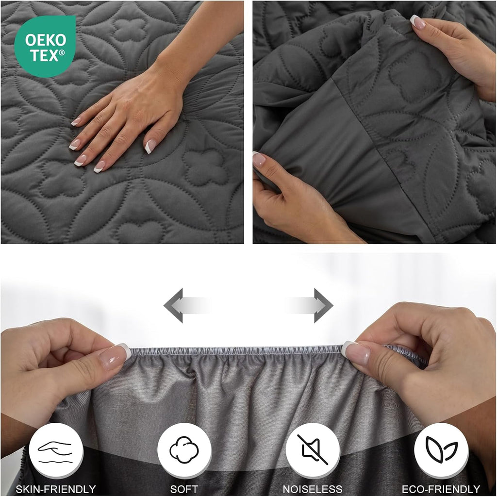 Waterproof Mattress Protector Queen, Noiseless Mattress Pad | Washable Soft Breathable Fabric Bed Cover with Deep Pocket Up to 21”for Home, Hotel - view 5