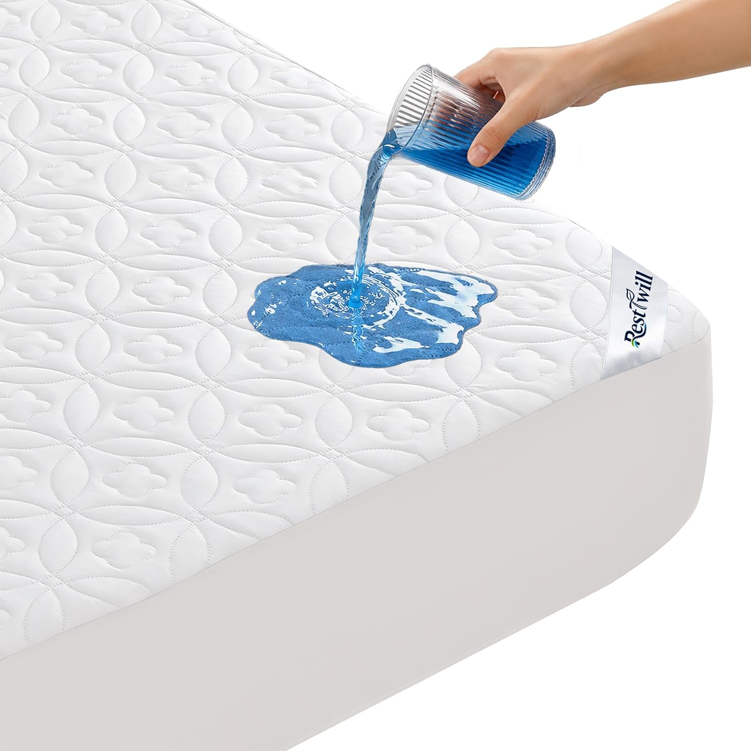 Waterproof Mattress Protector Queen, Noiseless Mattress Pad | Washable Soft Breathable Fabric Bed Cover with Deep Pocket Up to 21”for Home, Hotel - view 6
