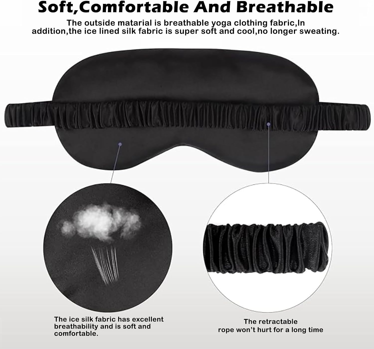 6pack silk sleep mask satin eye masks blackout silky eyeshade cover soft blindfold eyeshades for women sleeping travel gift - view 5