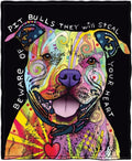 75x90-inch pit bull fleece blanket - pitbull throw blanket for adults and kids - soft and cozy for bed, couch, or travel - thoughtful gifts for women and dog lovers
