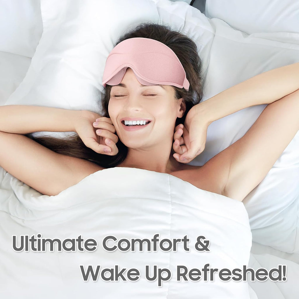 Sleep mask - total blackout 3D sleeping mask, super lightweight & silky soft eye mask for sleeping, fully adjustable fit for home, office, traveling, meditation, yoga, pink - view 8