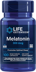 Melatonin, 300 mcg, Gentle Sleep Support, Healthy circadian Rhythms, Cellular Defense, Gluten-Free, Non-GMO, Vegetarian, 100 Capsules